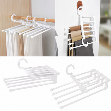 5in1 Rotating Foldable Stainless Steel Pipes Clothes Hanger