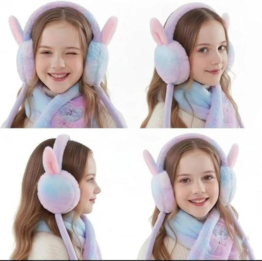 Cute Bunny Earmuffs for Girls with Moving Ears