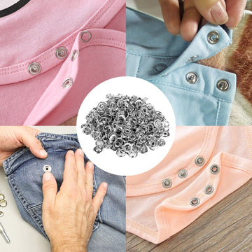 High-Quality Metal Tich Button Tool Kit with 50 Abaya Ring Buttons – Easy Snap Button Machine & Clipper for DIY Clothes, Hats, Caps & Crafts