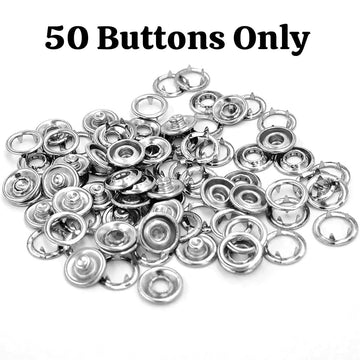 50 Buttons Set & Button Piler, Metal Snaps Buttons 9.5mm & Button Piler, Sewing Buttons Set for Diy Crafts, Best for Home Sewing Accessories
